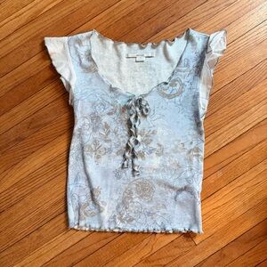 Kimchi Blue Floral Tie-Front Blouse